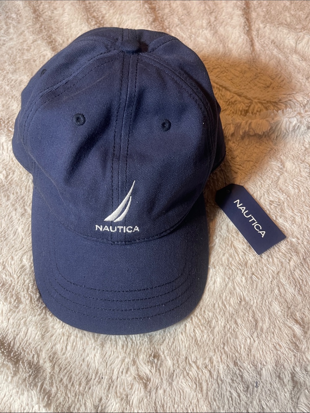 Nautica Navy Blue Sail Logo Baseball Hat NWT